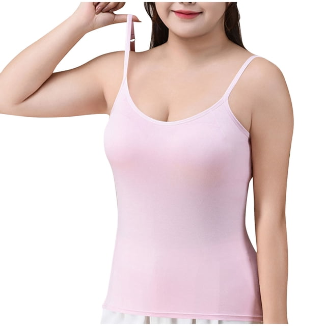 Timegard Tank Top for Women Adjustable Spaghetti Strap Scoop Neck Slim Fitting Basic Tee Camis Solid Color