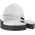 thumbnail image 5 of Modway Convene Outdoor Patio Wicker Rattan Canopy Sectional Daybed in Espresso White, 5 of 5