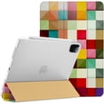 thumbnail image 1 of DuraSafe Cases iPad PRO 12.9 Inch 2022 6th 2021 5th 2020 4th Generation [ Pro 12.9 6 5 4 ] Printed Slim Lightweight Protective PC Dual Angle Stand Clear Flip Back Cover - Color Grid, 1 of 6