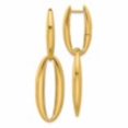thumbnail image 2 of Diamond2Deal 14k Yellow Gold Polished Oval Dangle Hinged Hoop Earrings for Women, 2 of 3