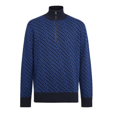 J. Lindeberg Maxim Quarter Zip Sweater Blue / Navy ( M )