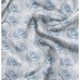 thumbnail image 1 of Soimoi Blue Poly Georgette Fabric Rose Floral Print Sewing Fabric BTY 42 Inch Wide, 1 of 6