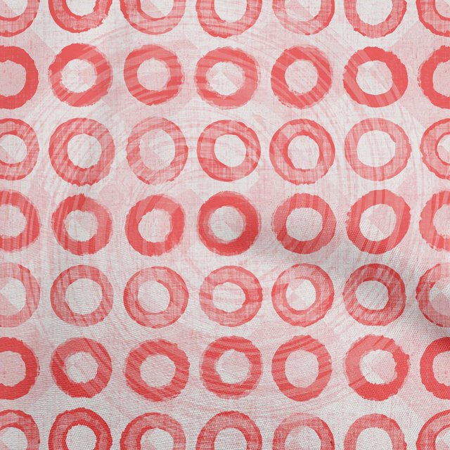 oneOone Georgette Viscose Pink Fabric Circle Sewing Craft Projects Fabric Prints By Yard 42 Inch Wide