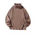 thumbnail image 1 of UKLSQMA Chemise à Manches Longues pour Hommes, Mode Décontractée Col Roulé T-shirt à Manches Longues Pull Base Col Montant, 1 of 3