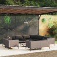 thumbnail image 1 of vidaXL 12 Piece Garden Lounge Set with Cushions Poly Rattan Dark Grey, 1 of 5
