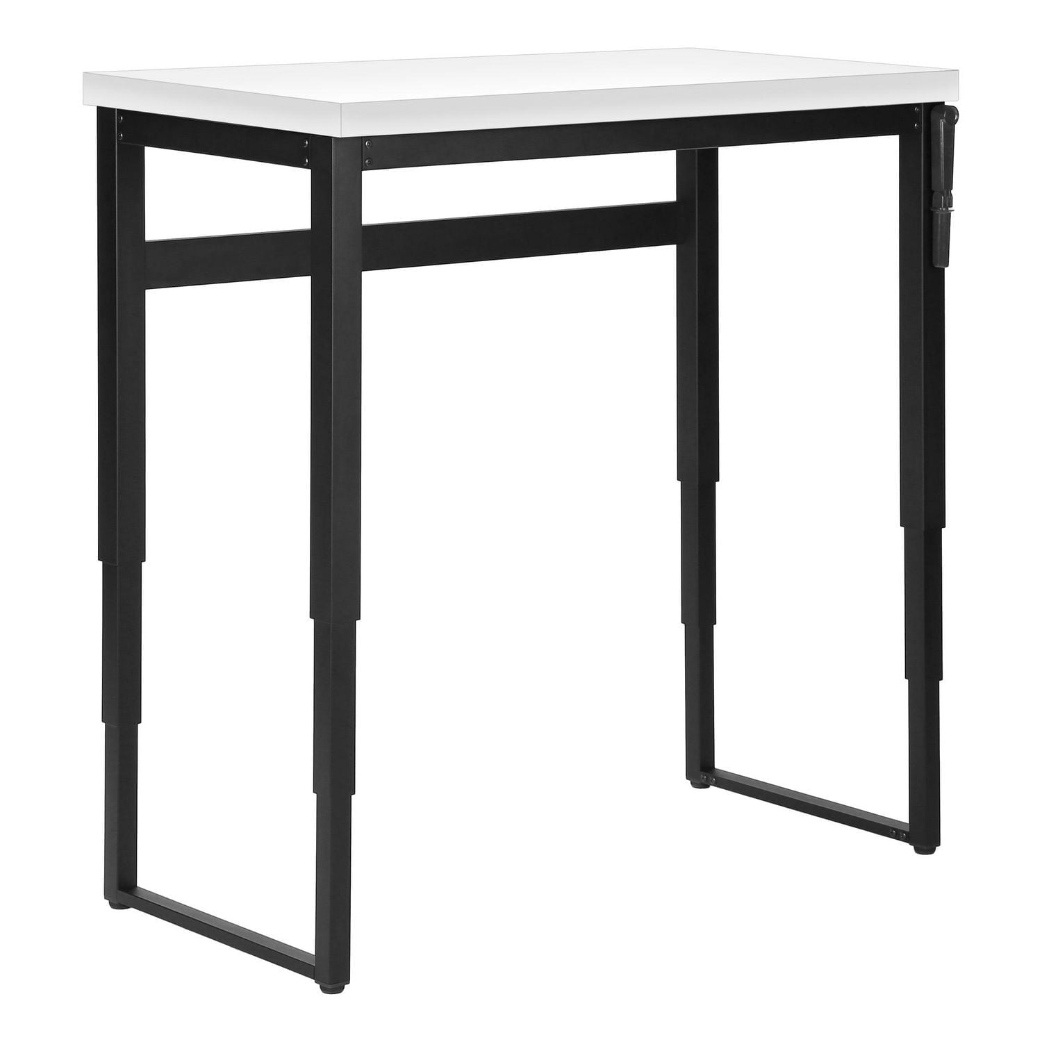 Monarch Specialties Bureau, Bureau À Domicile, Debout, Ajustable, 48"l, Travail, Ordinateur Portable, Métal, Stratifié, Blanc, Noir, Contemporain, Moderne