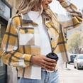 thumbnail image 5 of Erwazi Flannels Shirts for Women Cropped Shacket Jacket Trendy Plaid Button Down Shirt Fall Tops, 5 of 5