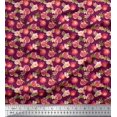 thumbnail image 1 of Soimoi Pink polyester Crepe Fabric Floral & Pomegranate Fruits Print Fabric by Yard 42 Inch Wide, 1 of 5