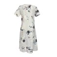 thumbnail image 4 of Robe de Plage Femme Décontractée à Manches Courtes Robes Taille Empire Robe sous le Genou Poches, 4 of 5