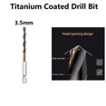 thumbnail image 1 of 1 Pcs HSS High Speed Steel Titanium Coated Drill Bit Set 1/4 Hex Shank 3.5mm, 1 of 5