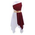 thumbnail image 3 of Yartina Robe de Danse Asymétrique pour Filles, Tunique de Prière Lituricale, Rouge 16, 3 of 6