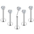 thumbnail image 4 of Titanium Flat Back Earrings Non Threaded Push In Nose Lip Cartilage Jewelry Small Puncture Studs for Men and Women, 4 of 5