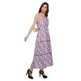 thumbnail image 3 of Moomaya Robe Longue Maxi pour Femmes en Coton Imprimé à Bretelles Spaghetti et Col en V, 3 of 6