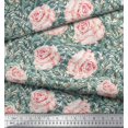 thumbnail image 2 of Soimoi Rayon Fabric Check & Roses Floral Printed Craft Fabric by The Yard 42 Inch Wide, 2 of 3