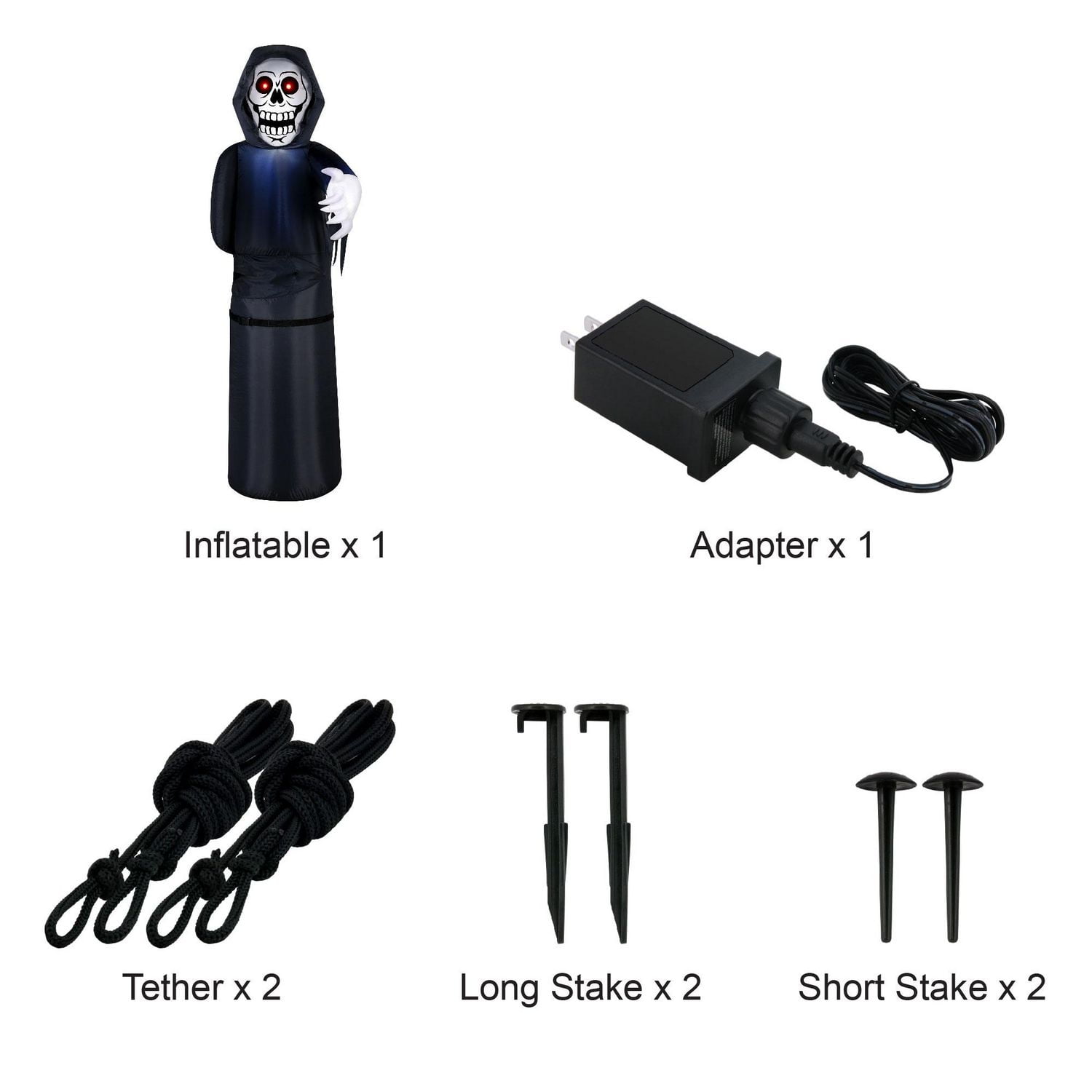 Occasions Airflowz Animated 6ft Gonflable Lurking Reaper w / Red Eyes Lights