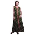 thumbnail image 1 of Bimba Robe Longue Florale pour Femme, Fête, Col en V, Fente avant, Sans Manches, Maxi - X-Grand, 1 of 5
