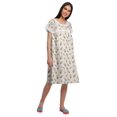 thumbnail image 2 of Moomaya Short Sleeve Nightdress For Ladies Printed Button Placket Nightwear, 2 of 4