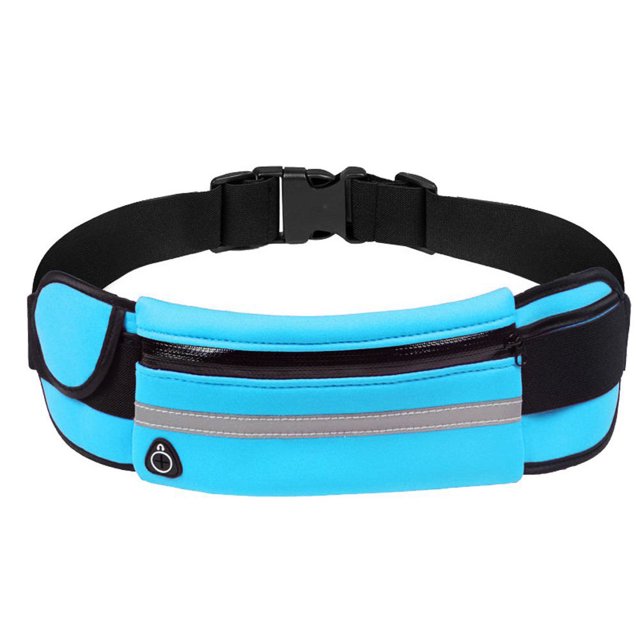 Sports Waist Bag Adjustable Reflective Stripe Design Waist Pack Pouch For Camping Hiking Cycling Running