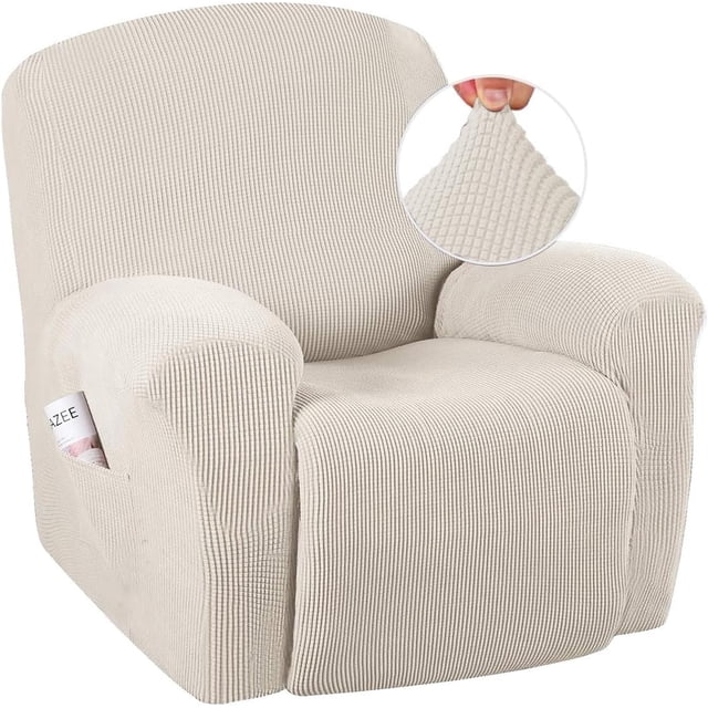 Super Stretch Recliner Couch Covers Chair Cover Form Fitted Non Slip Reclining Slipcovers for Standard Large Recliner, Soft Thick