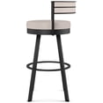 thumbnail image 3 of Amisco Browser 30 in. Swivel Bar Stool - Cream Faux Leather / Black Metal, 3 of 9