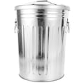 thumbnail image 1 of Trash Can with Lid Trash Can Round Metal Trash Can Outdoor Garbage Can Trash Holder, 1 of 9