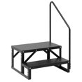 thumbnail image 1 of Kojooin RV Steps, RV Stairs with Handrail & Anti-Slip Panel, 660lb Capacity Hot Tub Steps, Portable Trailer Ladder for Mobile Home, Outdoor, Camping, Travel, Porch, SPA, Pool, 1 of 6