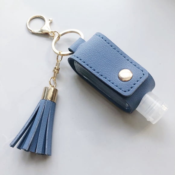 30Ml Empty Hand Sanitizer Bottle and Keychain Set Holder Hand Sanitizer Leather Case Outdoor Portable Keychain Leather Case 8 Colors Sky Blue Sky Blue