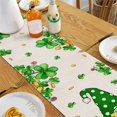 thumbnail image 2 of Shamrock Gnome St. Patricks Day Table Runner, Holiday Table Runners for Dining Table Decor Party, Kitchen Decor Burlap Table Runners 72 Inches Long, St Patricks Day Decorations Dresser Scarf 14x72in, 2 of 6