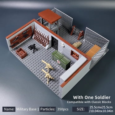 Military Base Building Blocks, Weapons House Toys Set For Boys, Compatible Classic