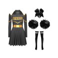 thumbnail image 3 of iiniim Uniforme Sportif de Cheerleading Classique de Lycée pour Femmes Cheerio Robe Fantaisie Noir A TG, 3 of 7