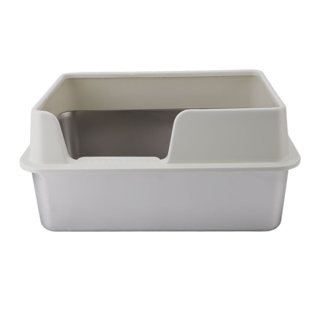 Cat Litter Box with High Enclosed Side,Stainless Steel Litter Box Stainless Steel Litter Box Enclosed Stainless Steel Large Cat Litter Box XL Litter Box for Multiple Cats