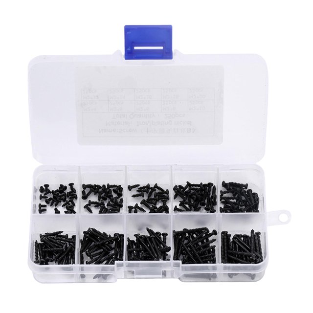 jifeng 250 Pcs Kit d'Assortiment de Vis Auto-Tappantes M2 Tête Plate Tête de Comptoir
