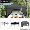 thumbnail image 3 of Tente à Auvent Escamotable – 10x10 Pi Imperméable et Résistante aux UV – Pavillon Robuste avec 4 Parois Latérales – Hauteur Ajustable – Comprend des Sacs à Roulettes et de Lest – Installation Rapide – Camping, Patio et Jardin – Bleu, 3 of 4