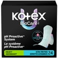thumbnail image 1 of Kotex BioCare Ultra Thin Pads with Wings, Heavy Absorbency, 24 Count, 1 of 7