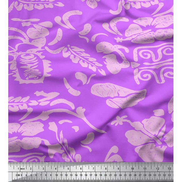 Soimoi Georgette Viscose Fabric Flower Artistic Print Fabric by Yard 42 Inch Wide