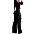 thumbnail image 4 of Timegard 2 Piece Sets for Women Long Sleeve V-Neck Button Cardigan Elastic Waist Cargo Pants Fall Trend Outfits, 4 of 5