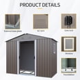thumbnail image 3 of 8ft x 4ft Outdoor Metal Storage Shed With window and metal foundation,Gray, 3 of 8