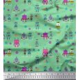 thumbnail image 1 of Soimoi Rayon Fabric Cartoon Machine & Gear Parts Hardware Decor Fabric Printed Yard 42 Inch Wide, 1 of 3