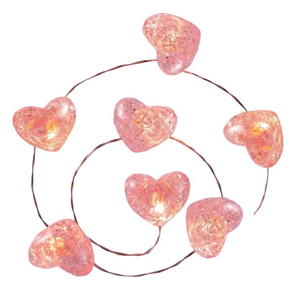 Lumières de la Saint-Valentin Creatine 10 Pieds 30LEDS Lumières en Forme de Cœur à Piles Rouge Blanc Guirlande Lumineuse avec Minuterie Lumières en Forme de Cœur pour la Maison Intérieur