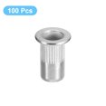 thumbnail image 3 of Unique Bargains #10-32 Rivet Nuts, 100 Pack 304 Stainless Steel Knurled Flat Head Threaded Insert Nuts for Metal, Plastic, 3 of 5