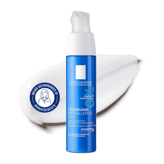 La Roche-Posay Toleriane Dermallergo Overnight, Night Cream with Sphingobioma for Sensitive Skin, 40mL