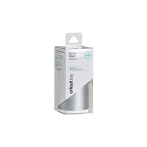 Cricut Joy™ Smart Vinyl™ Permanent Value Roll in silver, 5.5 inches by 10 feet, in clear packaging with white label, designed for use without a cutting mat to create water- and fade-resistant custom decals for outdoor and craft projects.