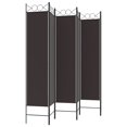 thumbnail image 3 of vidaXL 6-Panel Room Divider Brown 240x200 cm Fabric, 3 of 5