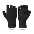 thumbnail image 4 of Arthritis Gloves, Elastic Copper Arthritis Gloves Non Slip Open Fingertip Black Exquisite Stitching  For Writing, 4 of 8