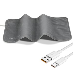 Mistaha Portable Graphene Heating Pad with Waterproof Design - Washable 10W USB-Powered Heat Mat for Home Use, Infrared Therapy Blanket for Warming Hands and Feet - Grey
