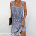 thumbnail image 2 of Penkiiy Robes pour Femmes 2024 Imprimé Marbre Col Rond Décontracté Sans Manches Robe à Bretelles Robe d'Été Babycon Sortie Décontractée Robes de Fête S Gris, 2 of 5