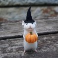 thumbnail image 4 of 1PC Christmas Halloween Mouse With A Pumpkin Handmade DIY Wool Felt Mouse, 4 of 4