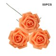 thumbnail image 4 of Xingzhi 50 Pieces Home Office Hotel Portable Realistic Artificial Flowers Indoor Outdoor Wedding Reusable Simulation Roses Orange, 4 of 5