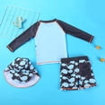 thumbnail image 4 of gdxvjhbj Boys Swim Set Baby Boys Rash Guard Set Long Sleeve Swim Set for Toddler Boys Two Piece Bathing Suits with Swim Trunks 2T 3T (Dark Gray,2-3 Years), 4 of 5