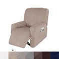 thumbnail image 2 of Amdohai 4 Separate Piece Waterproof Stretch Recliner Sofa Cover Suede Chair, 2 of 7